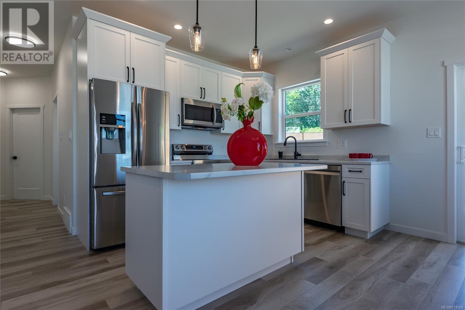 Sleek kitchen with high-end appliances